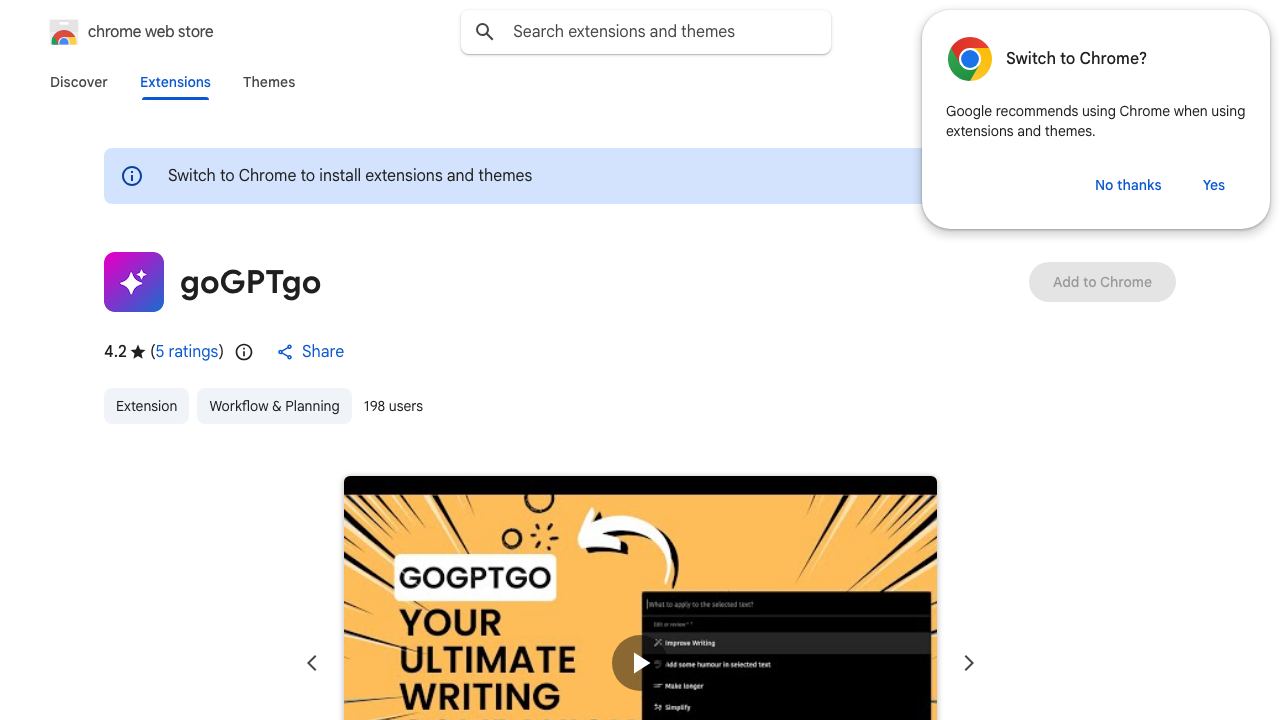 goGPTgo 网站截图