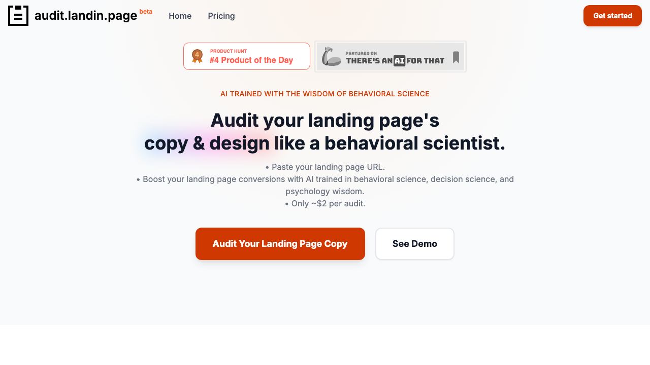 Landing Page Copy Audit 网站截图