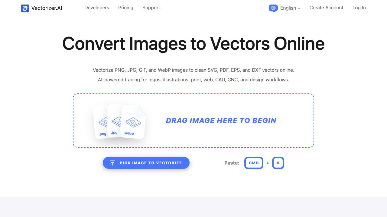 Vectorizer.AI 网站截图