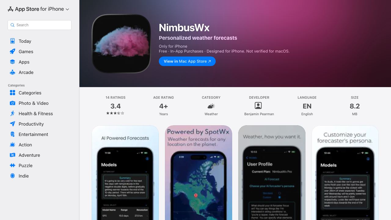 NimbusWx 网站截图