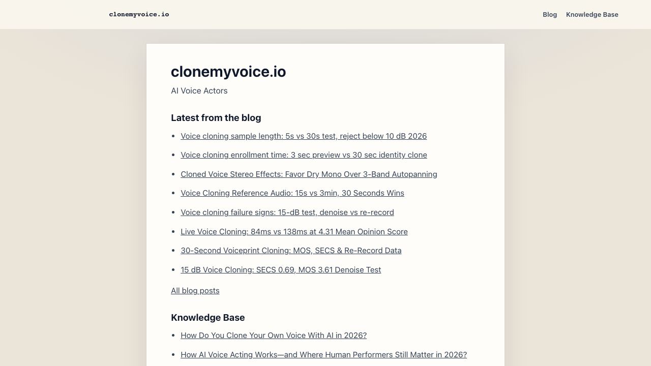 Clone Anyone's voice in seconds with AI 网站截图