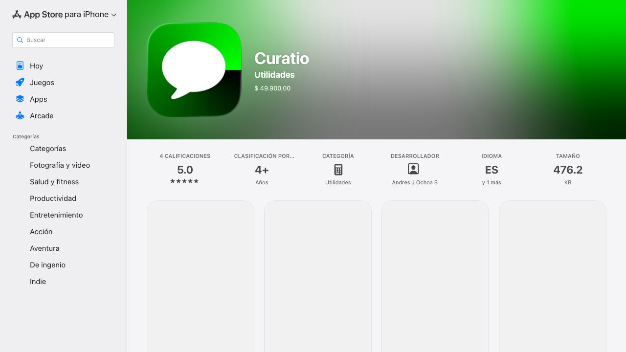 Curatio 网站截图