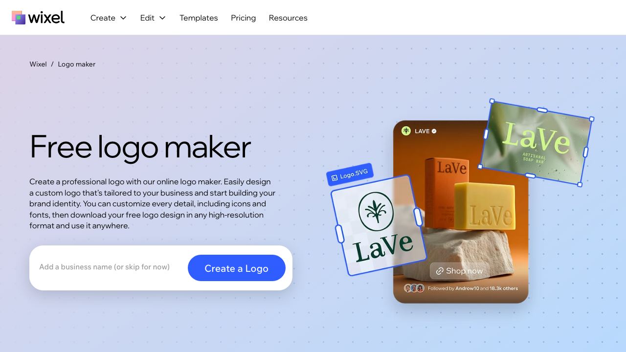 Wix Logo Maker 网站截图