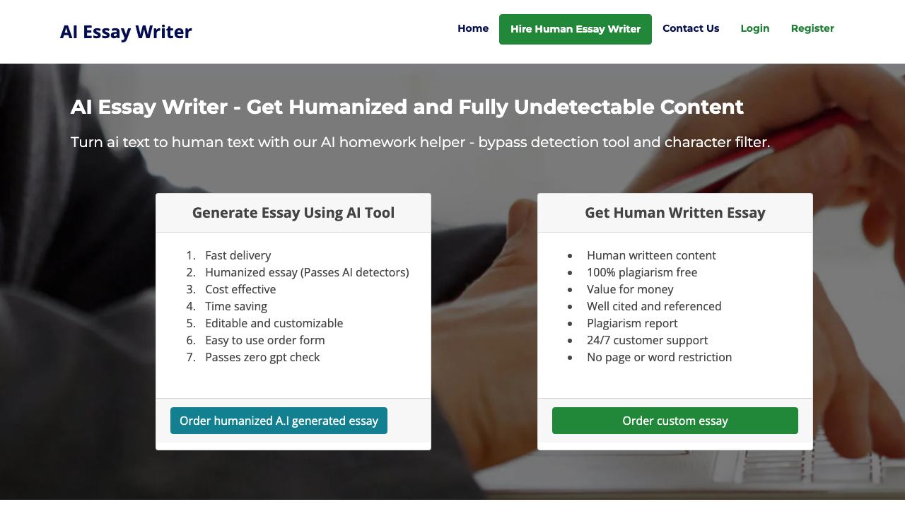 AI Essay Writer 网站截图