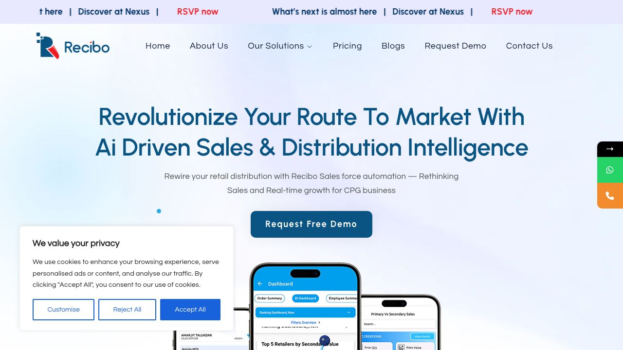 Recibo website screenshot