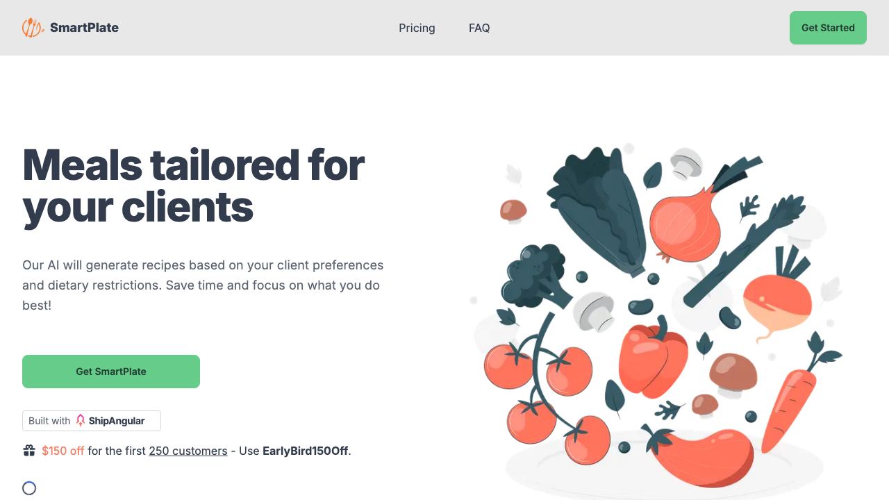 SmartPlate website screenshot