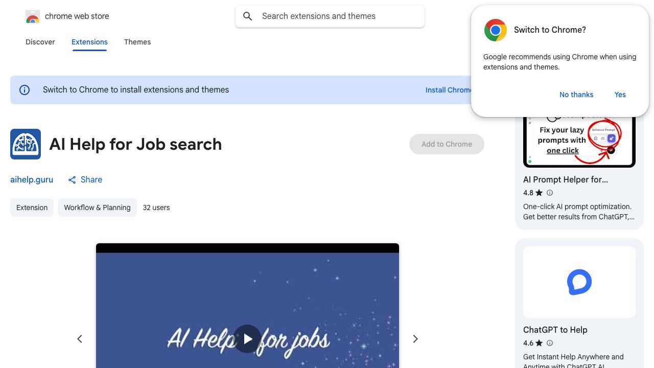 AI Help for Job search 网站截图