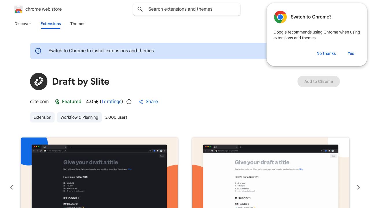 Draft by Slite 网站截图
