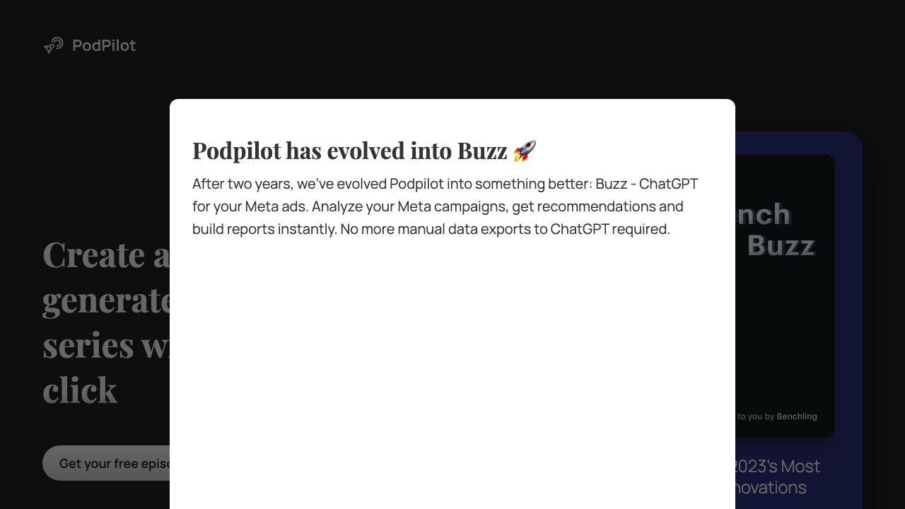 PodPilot website screenshot