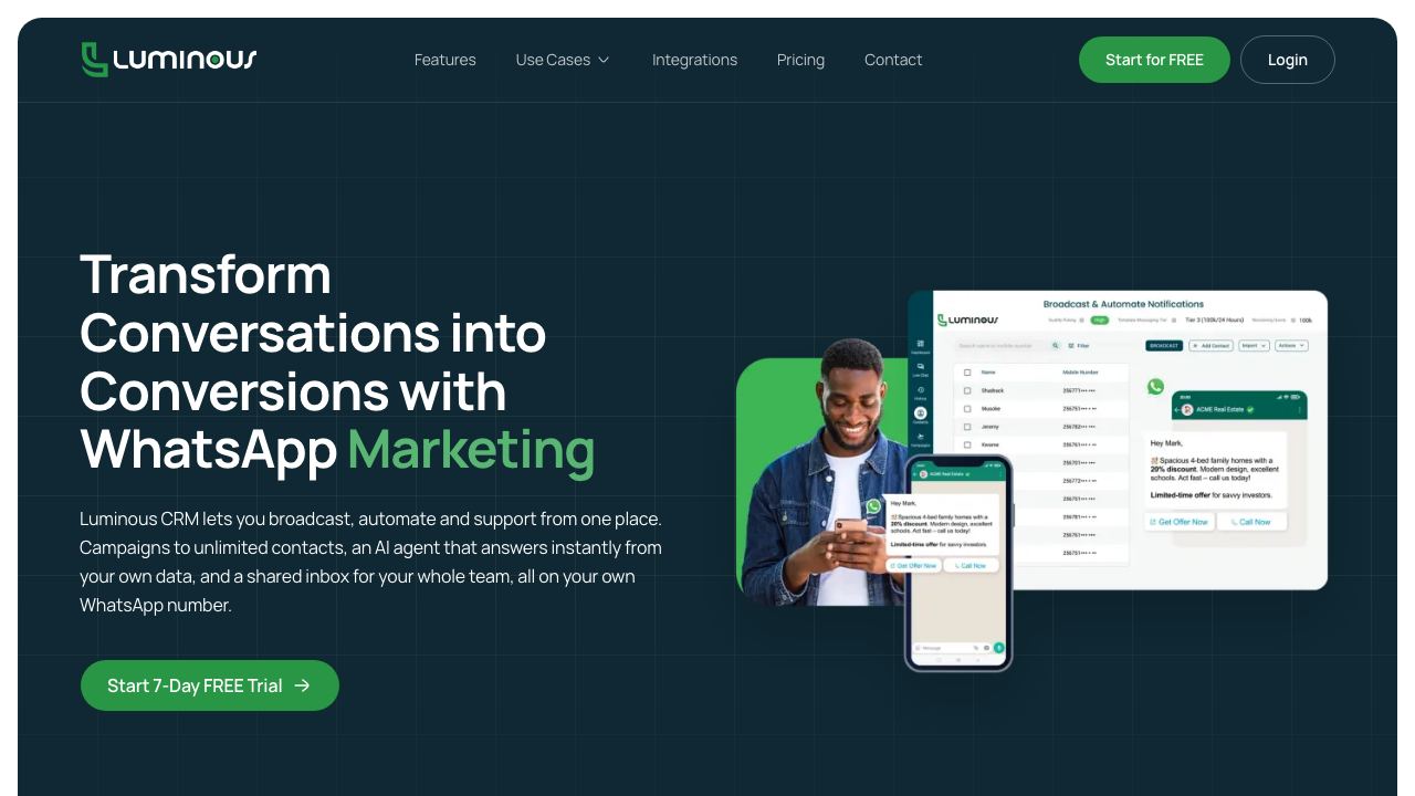 Luminous CRM 网站截图