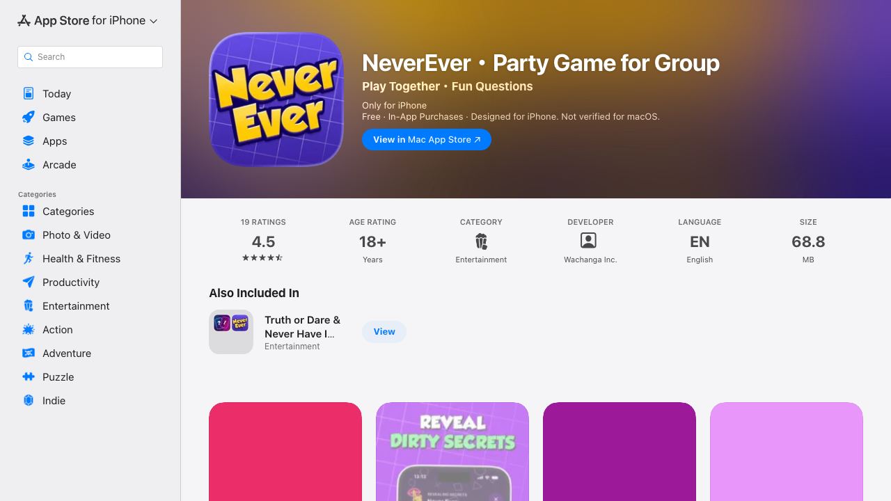Never Have I Ever 网站截图
