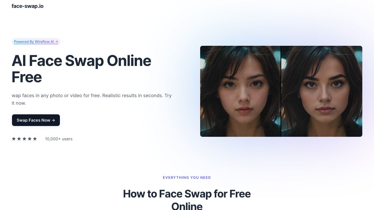 Free Face Swap 网站截图