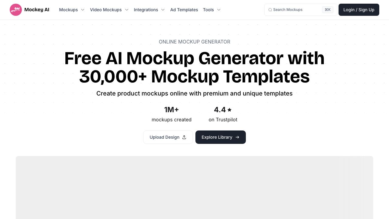 Mockey AI website screenshot