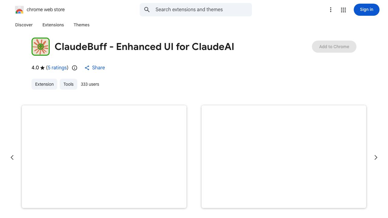 ClaudeBuff - Enhanced UI for ClaudeAI 网站截图