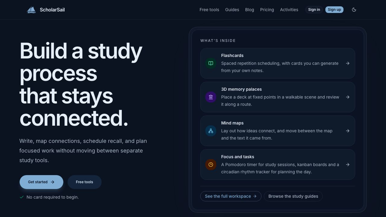 ScholarSail website screenshot