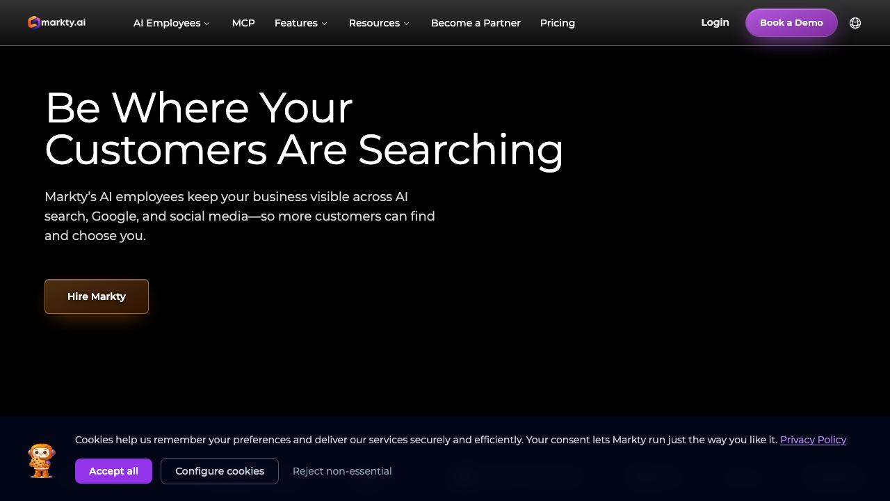 Markty AI website screenshot