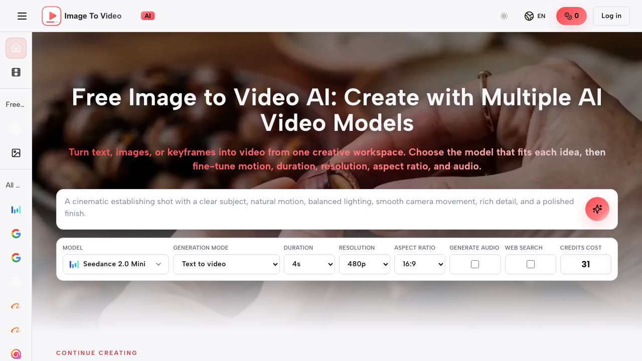 ImagetoVideoAI - 2 website screenshot