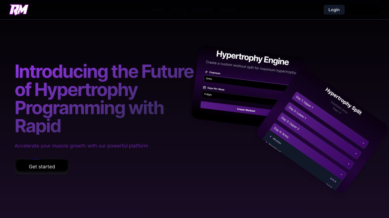 Rapid Muscle website screenshot