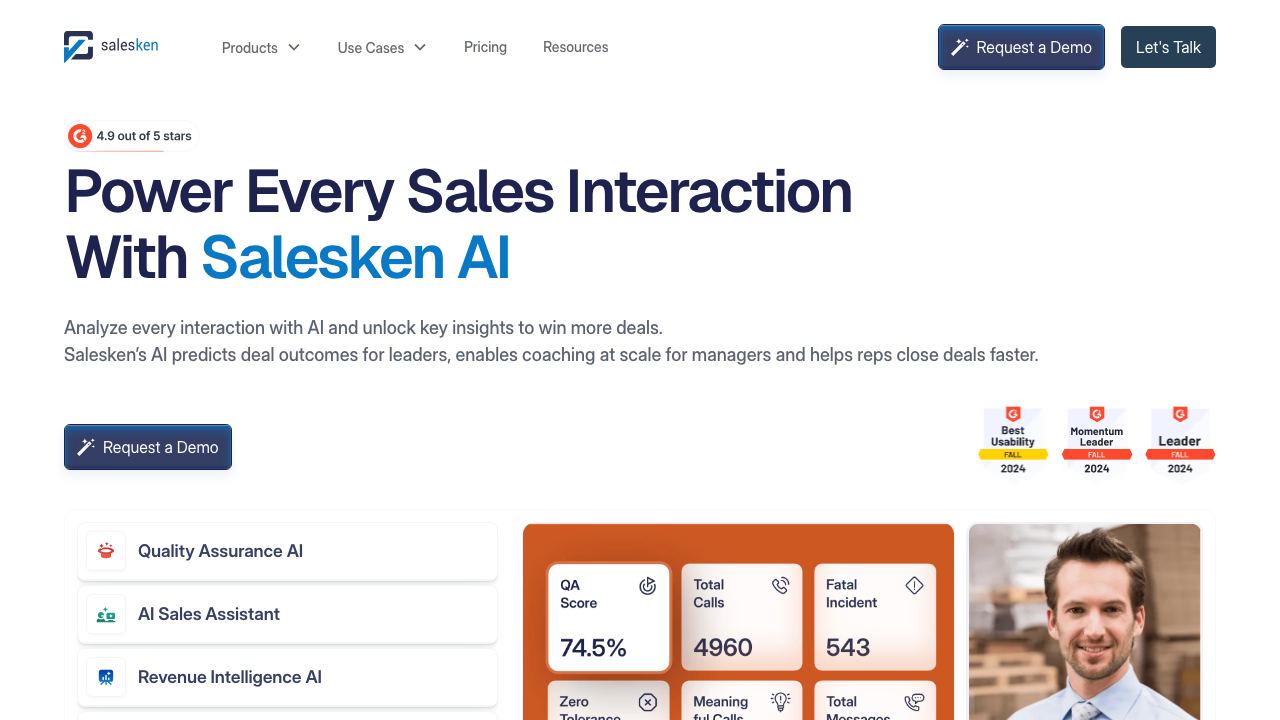 salesken.ai 网站截图