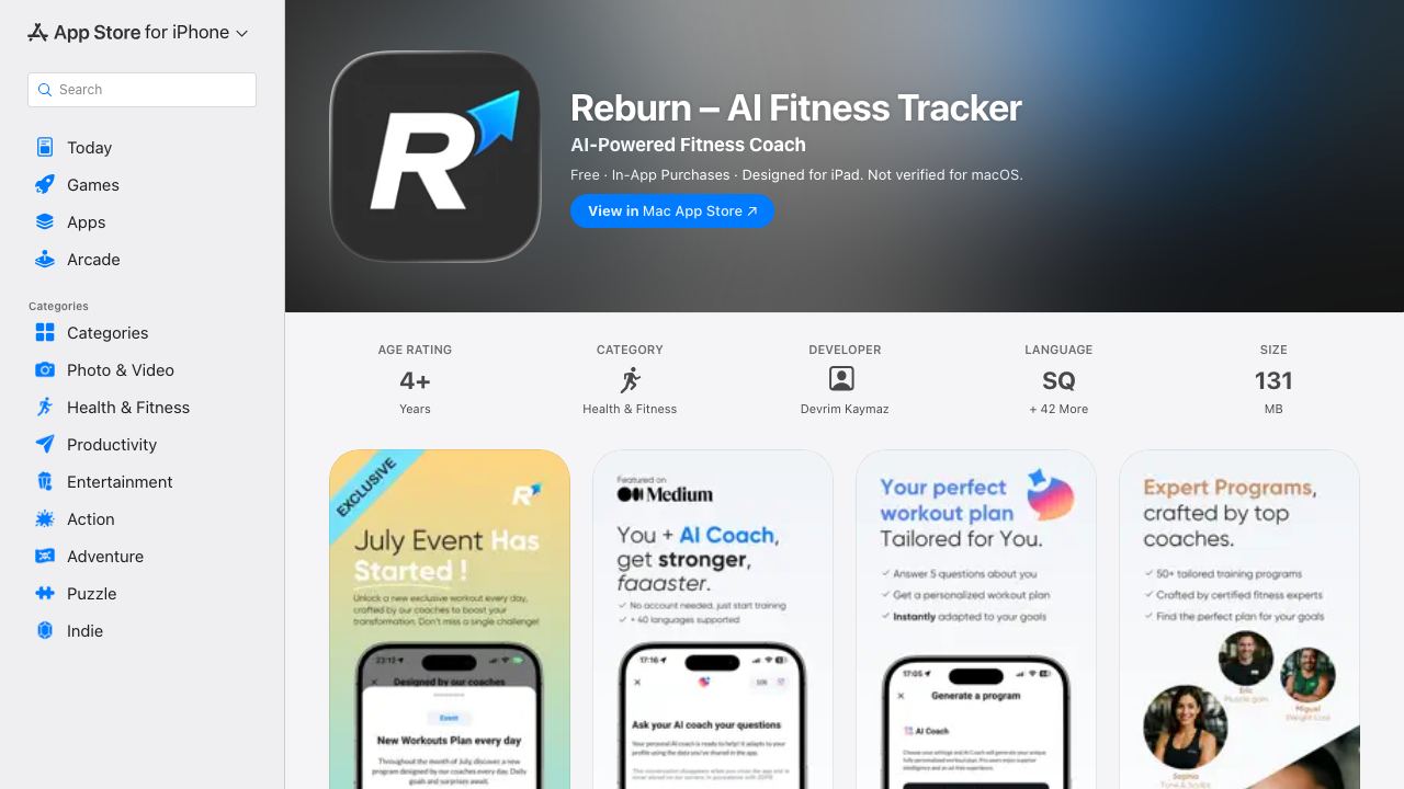 Phantom | Ultimate AI Fitness Coach 网站截图