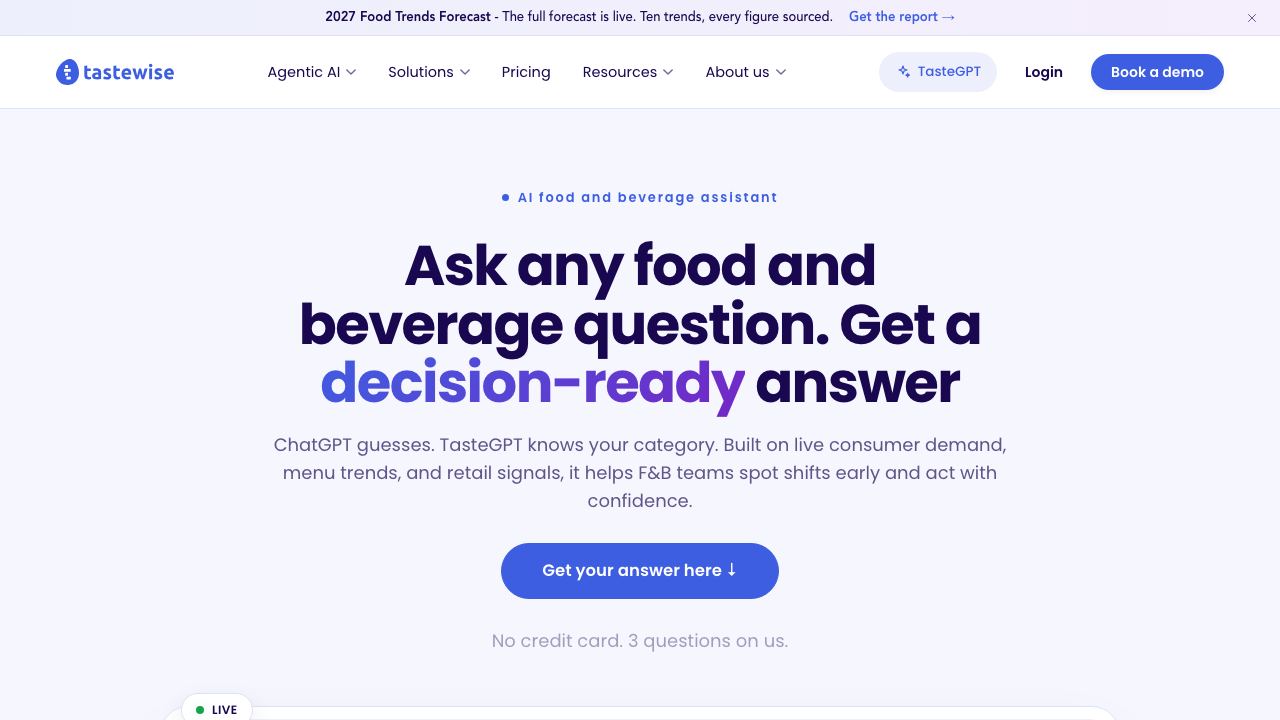 TasteGPT 网站截图