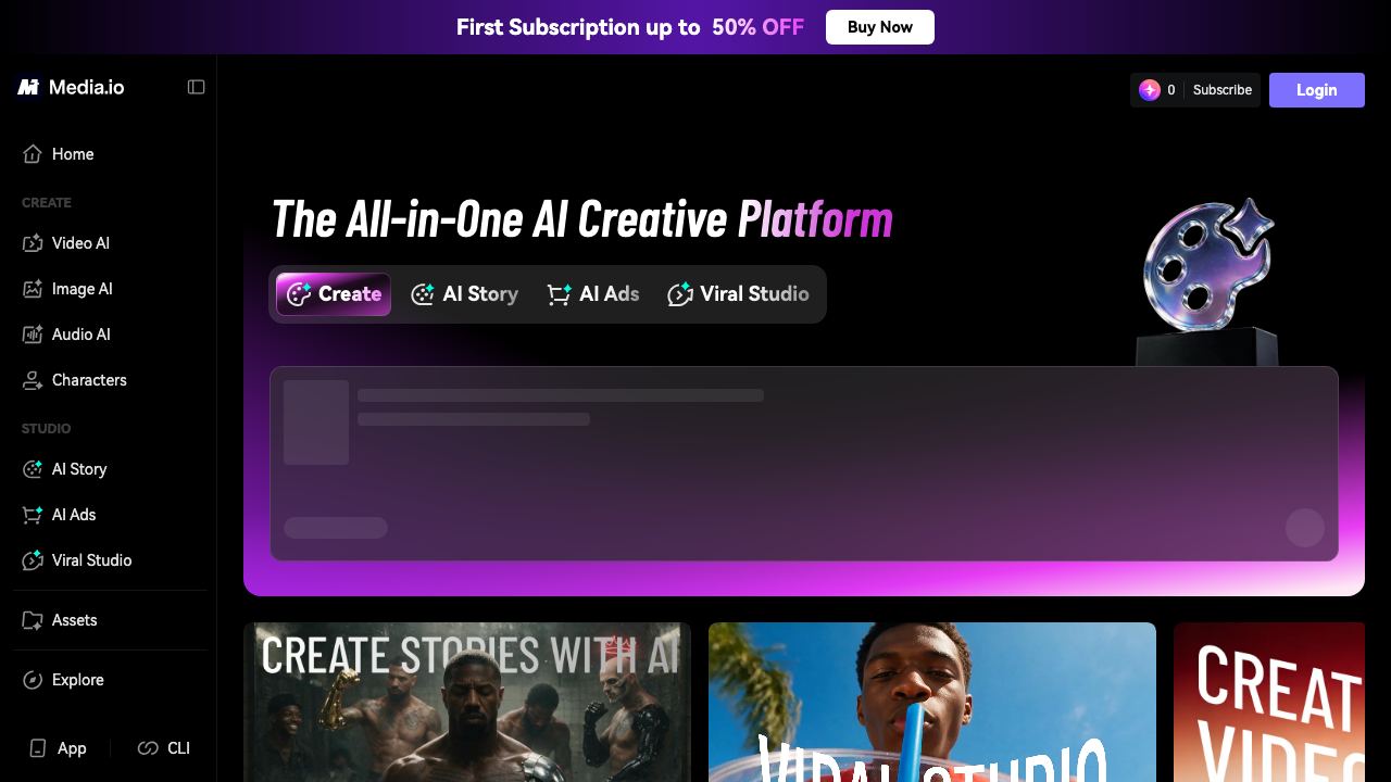 Media.io website screenshot
