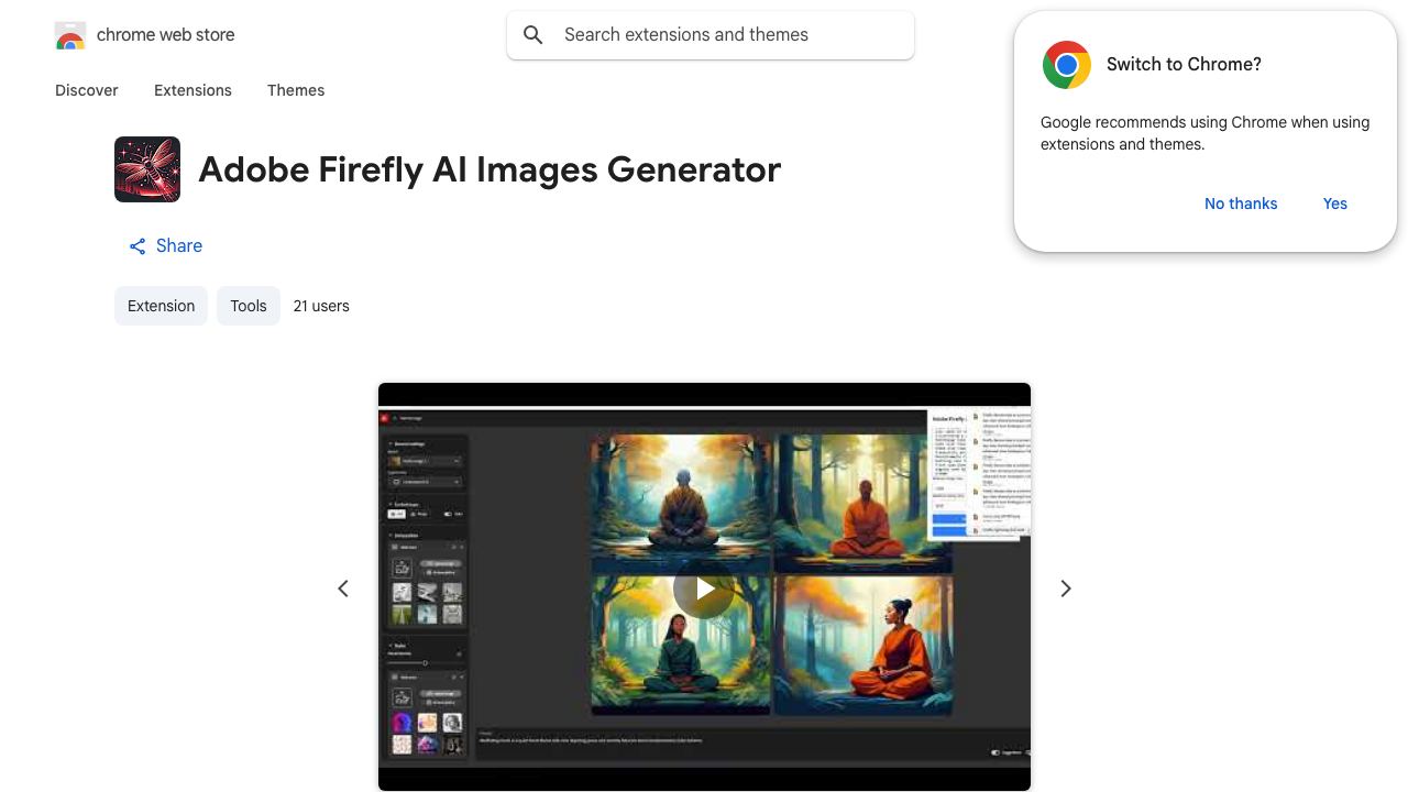 Adobe Firefly AI Images Generator 网站截图