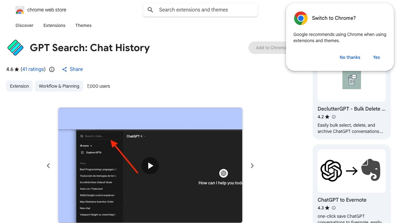 GPT Search website screenshot