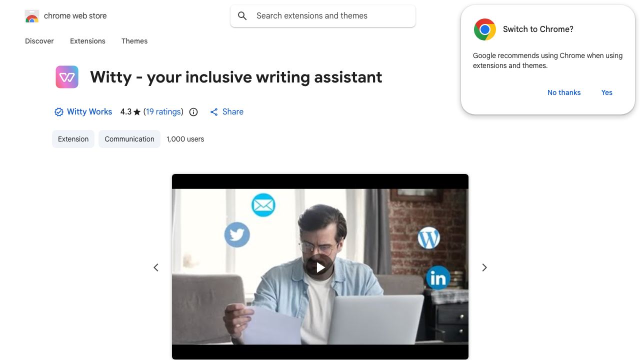 Witty - your inclusive writing assistant 网站截图
