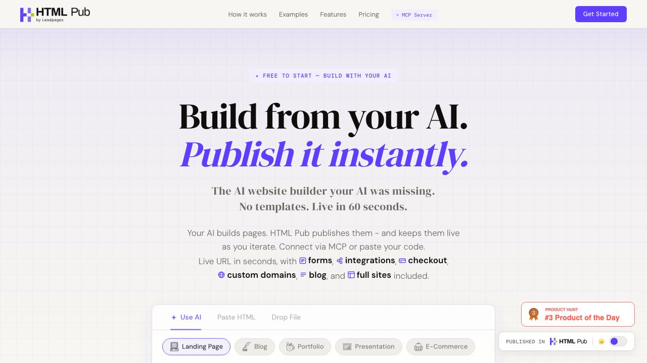 HTML Pub website screenshot
