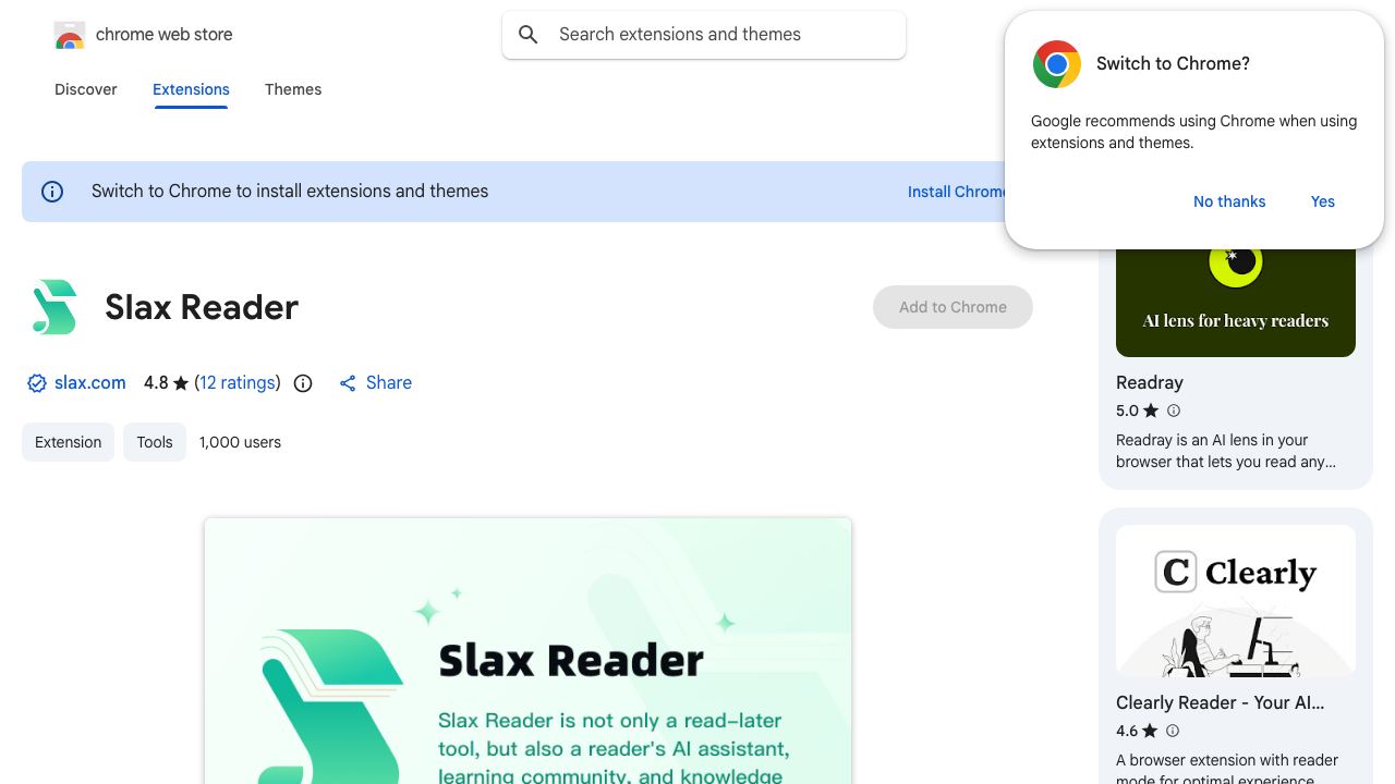 Slax Reader 网站截图