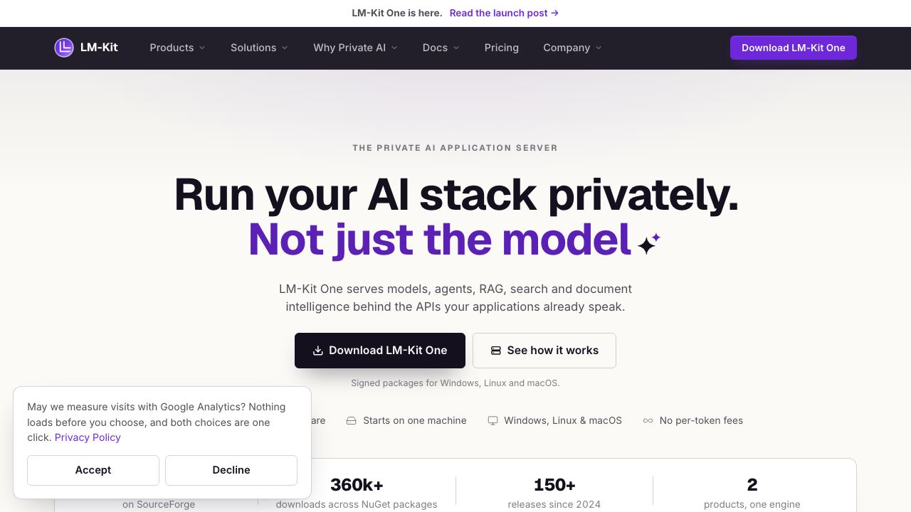 LM-Kit.NET 网站截图