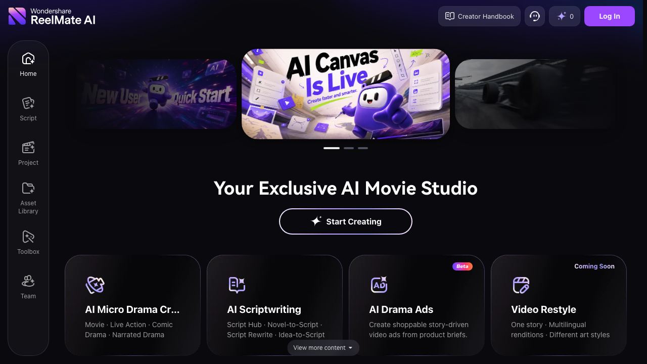 ReelMate AI 网站截图