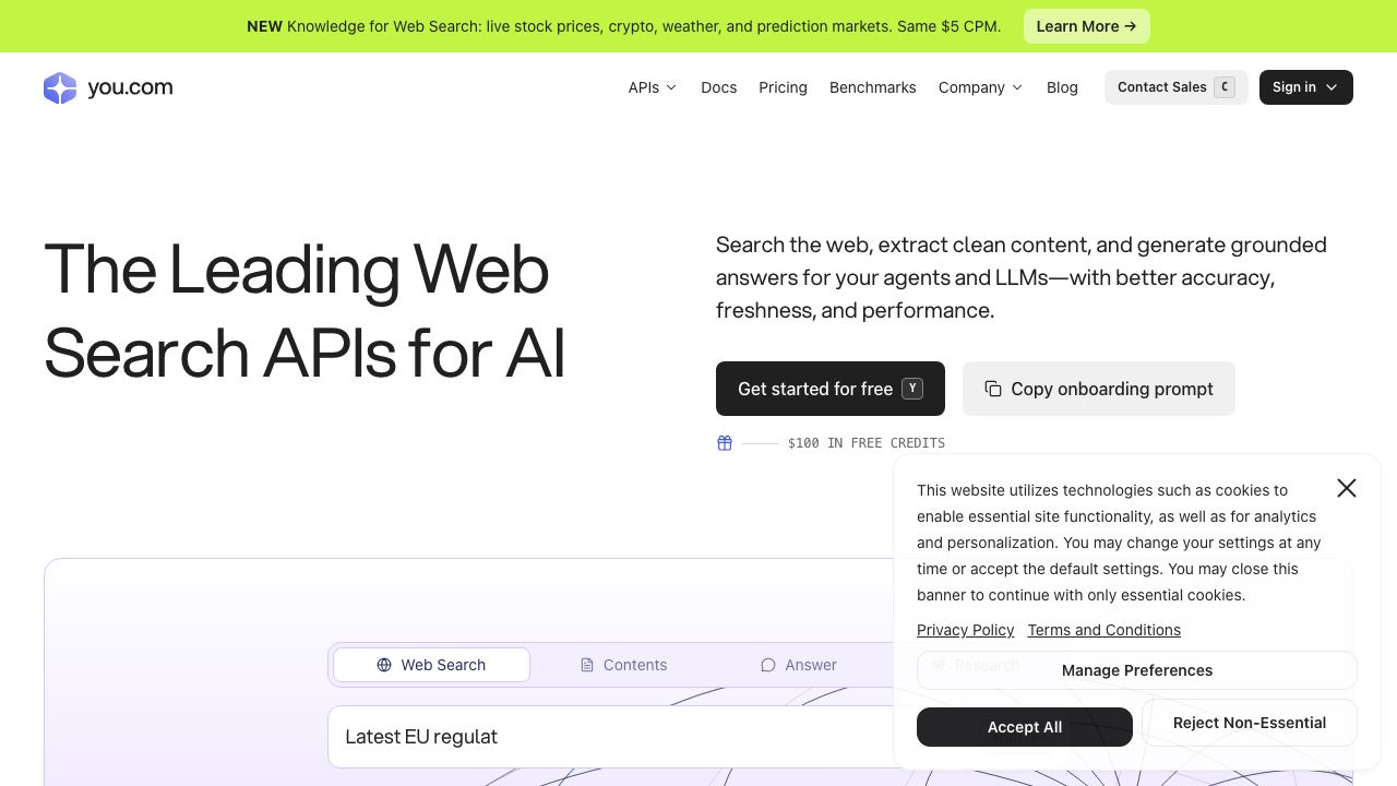You website screenshot