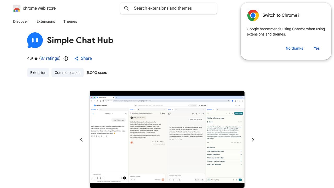 Simple Chat Hub 网站截图