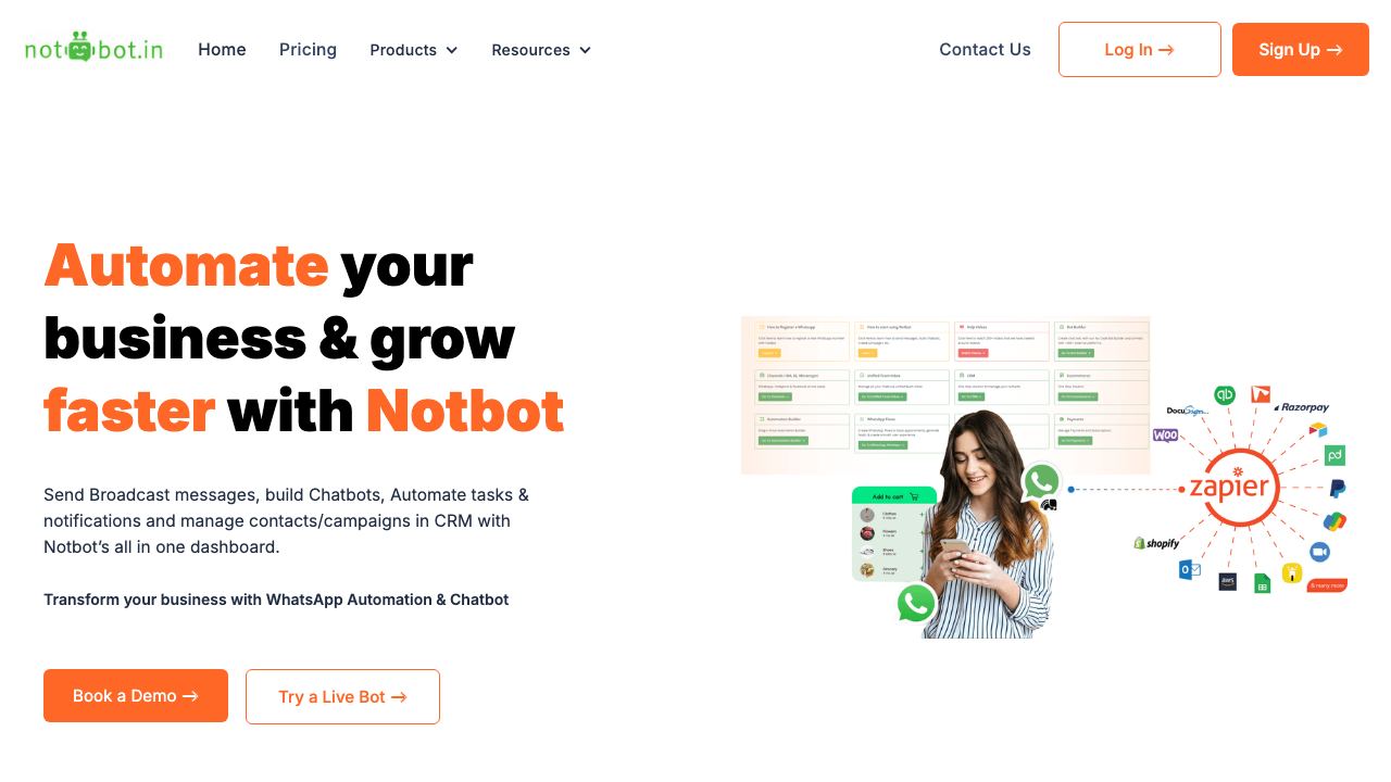 NotBot 网站截图