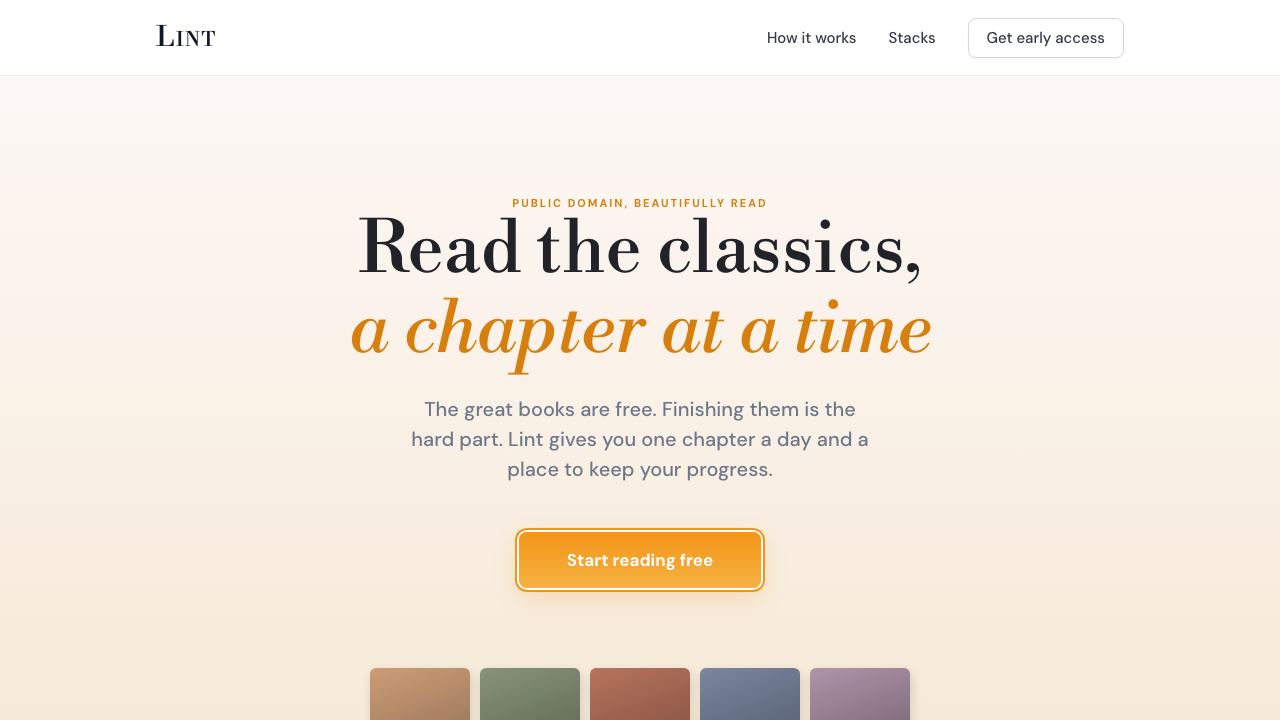 Lint website screenshot