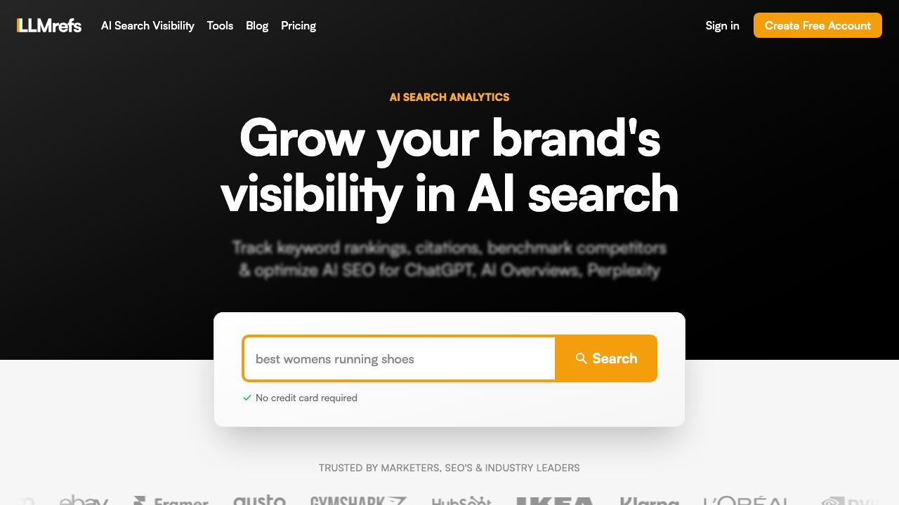 LLMrefs website screenshot