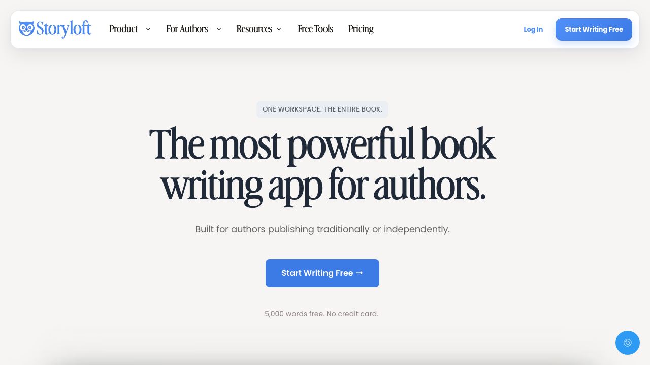 Storyloft – AI Writing & Publishing Platform for Authors 网站截图