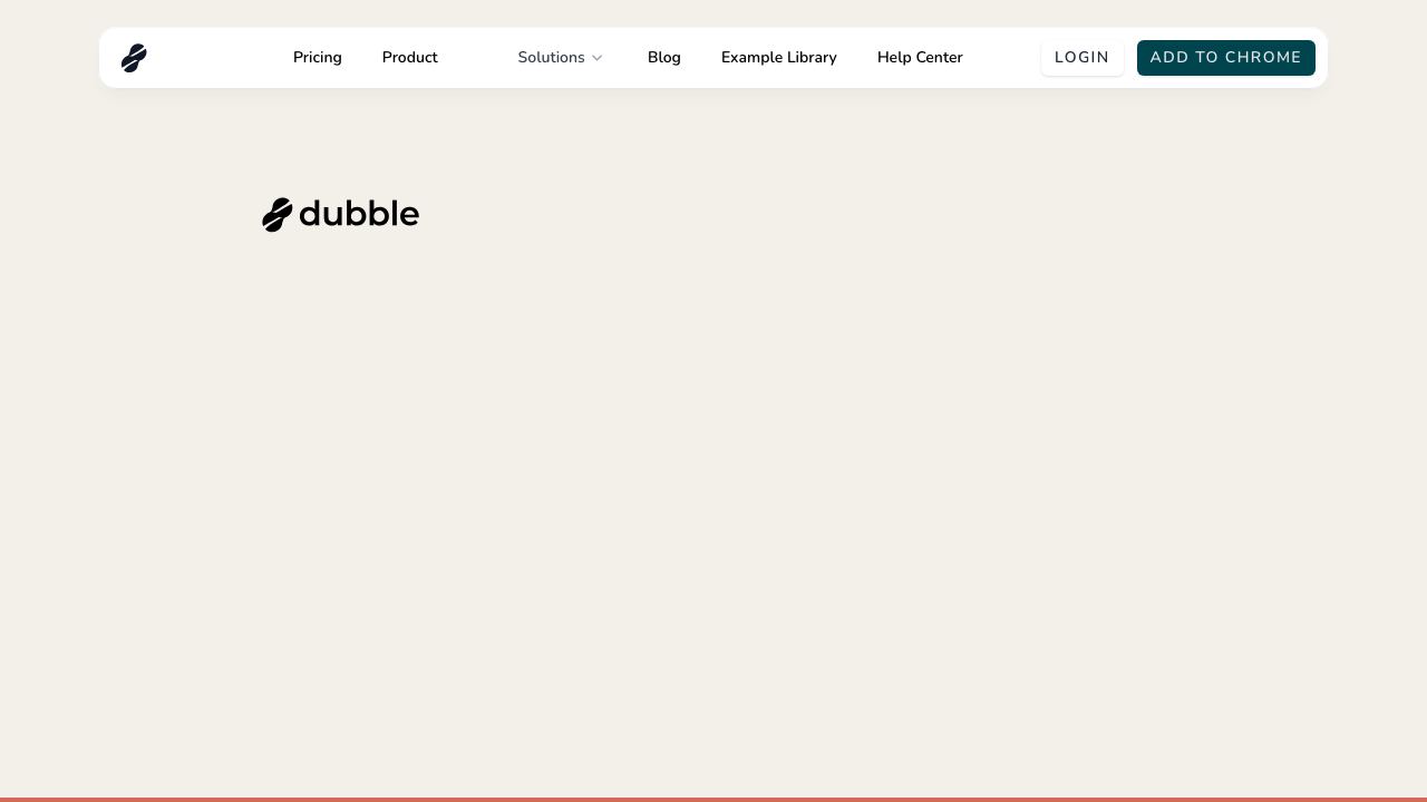 Dubble website screenshot