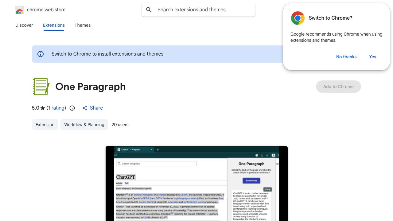 One Paragraph 网站截图