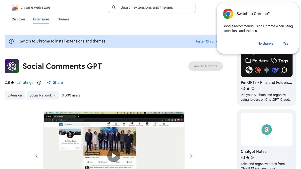 Social Comments GPT 网站截图