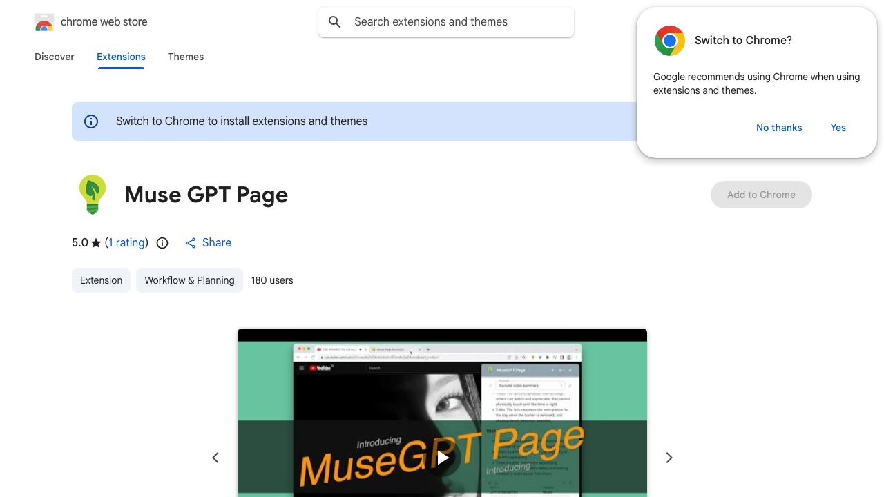 Muse GPT Page 网站截图