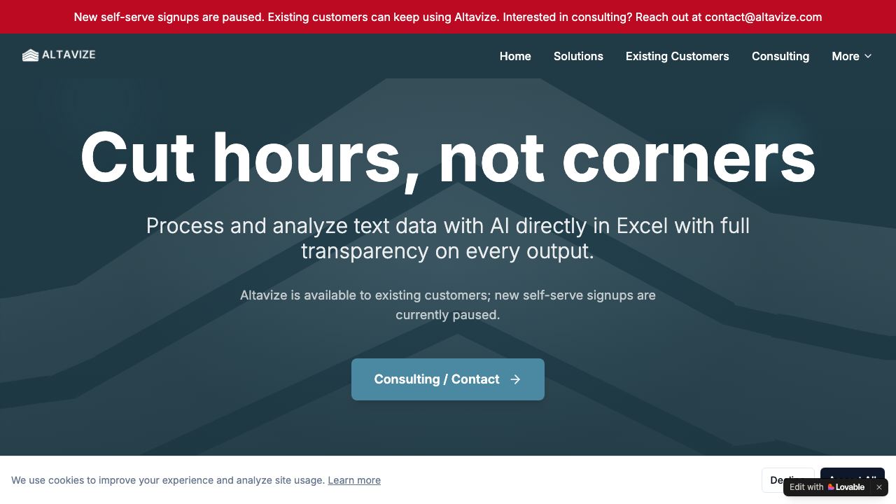 Altavize website screenshot