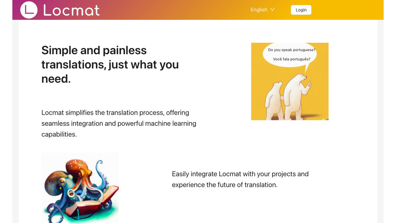 Locmat website screenshot