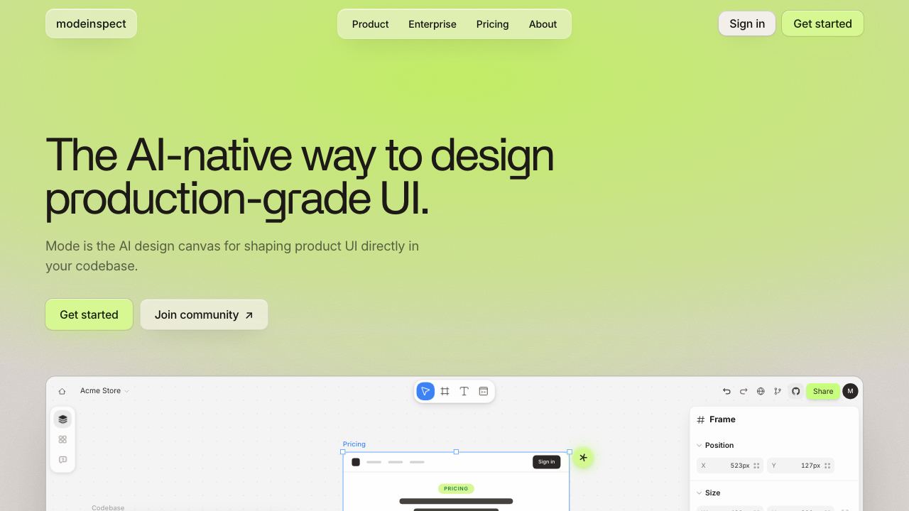 Modeinspect website screenshot
