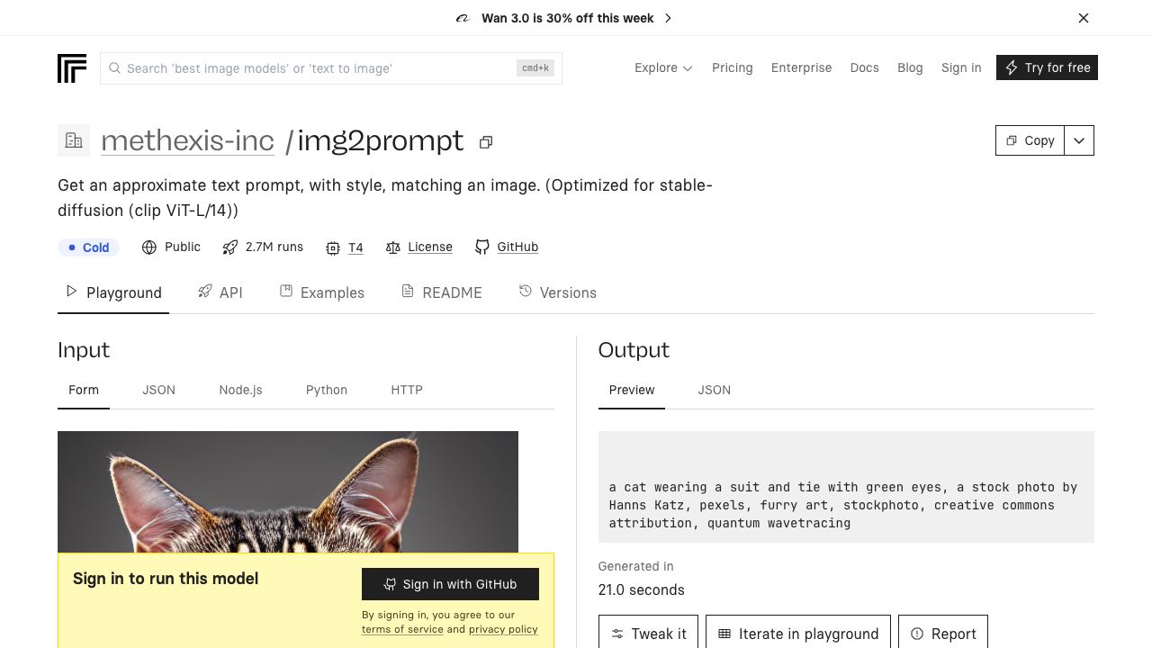 Replicate website screenshot