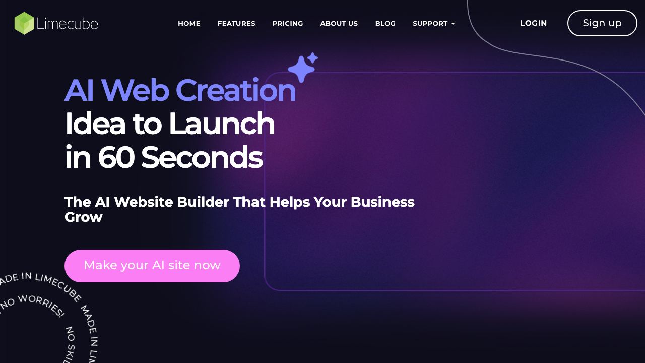 Limecube website screenshot