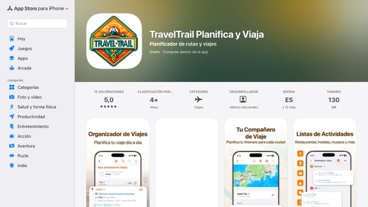 TravelTrail-Planifica Tu Viaje 网站截图