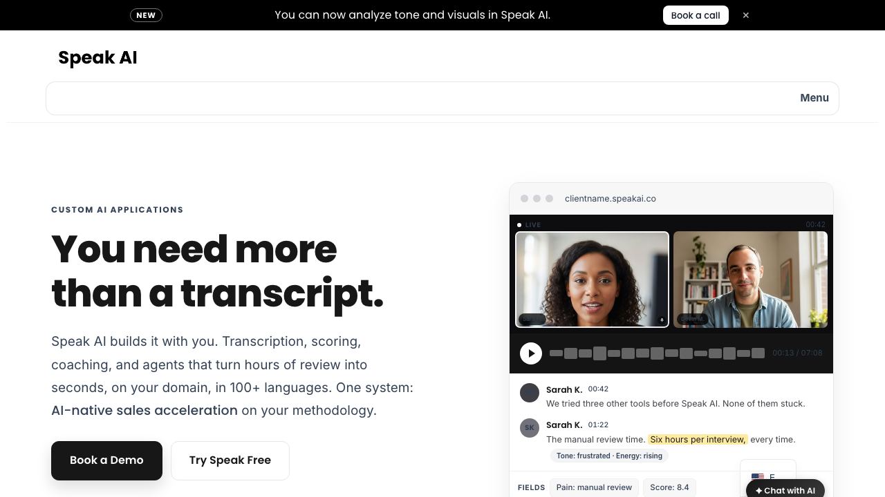 Speak Ai 网站截图